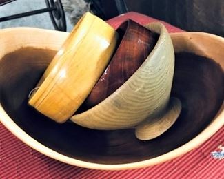 Black Cherry Wooden Bowl and Other Wooden Bowls