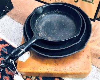 Cast Iron Skillets and Butcher Block