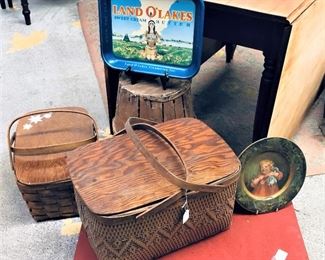 Picnic Baskets and Advertising Trays