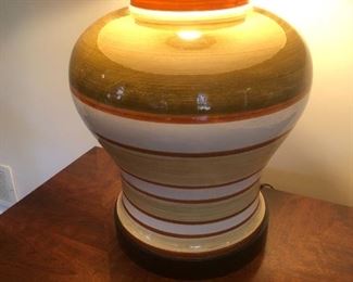 Pair of hand painted lamps