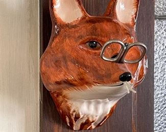 Vintage BABBACOMBE DEVON Red Fox Twine / String / Scissors Wall Hanger