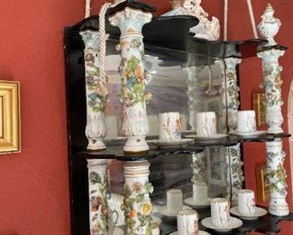 1800's DRESDEN GERMAN PORCELAIN WALL SHELF - Meissen Style