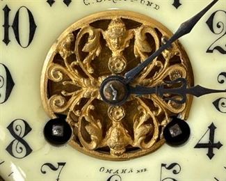 1800's C.S. Raymond OMAHA NEB Hand Painted Victorian Pendulum Clock