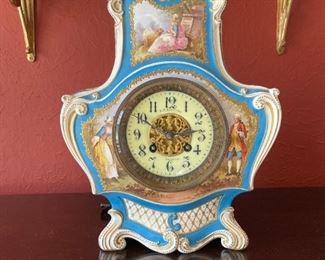 1800's C.S. Raymond OMAHA NEB Hand Painted Victorian Pendulum Clock