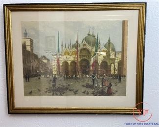 Large Signed WILLIAM ADOLPHE LAMBRECHT 1925 Etching / Aquatint