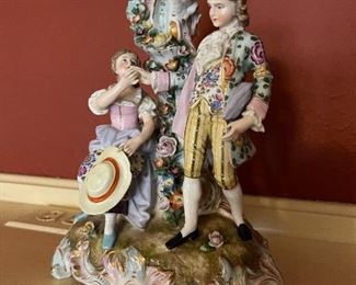 1800's DRESDEN GERMAN PORCELAIN CANDELABRA Meissen Style