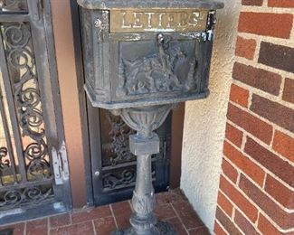 Vintage Cast Iron Letter Mailbox