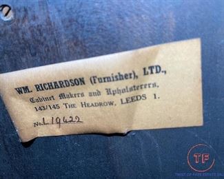 Antique WM Richardson (Furnisher) LTD Slant Front Secretary Desk with Side Display Cabinets