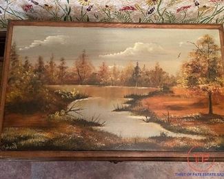 Artist Signed Painted Wood Chest / Crate