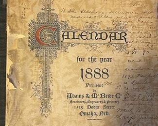 Antique 1888 Daily Calendar