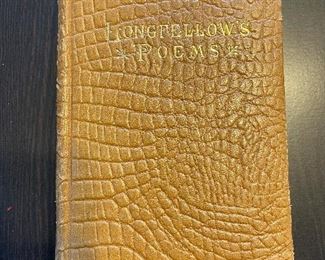 1884 The Early Poems of HENRY WADSWORTH LONGFELLOW Bound in Alligator Leather