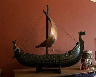 EDWARD AAGAARD Viking Ship Iron Art  Copenhagen Denmark Metal Danish
