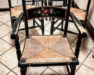 Finely made and manufactured by Kargas, White, Baker & more. Circa 1850-60's Welsh Dresser; Provincial French Country Sideboard Server with ornate iron crest rail; Revival styled, lighted French Country Display Cabinet (large and lovely) with matching oval banquet table to seat 20! Hitchcock chairs; Pair French Fauteuils in floral prints; Overstuffed Sofas & Arm Chairs; Ottomans; Coffee Tables; Decorator Lamps; Ladies’ Secretary Bookcase; Early 19th Century Desktop Secretary; Yamaha, G2 Baby Grand Piano (Nippon /Gakki-1960's); Rosewood Oriental hand painted 4-panel Screen; Queen Beds to incl. Sleep Number mattress; Mid-late 1800's marble top mahogany dresser/chest; 4-drawer Mahog. Slant Top Desk w/4 graduating drawers (Ca. 1924); Several all wood Credenzas; Occasional chairs; Mirrors including large Pine/bevel Mirror; Small Tables;