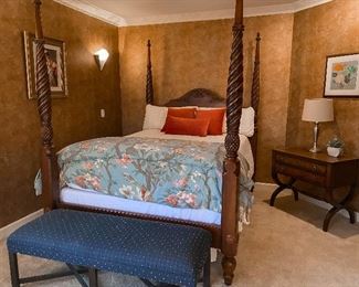 Ethan Allen queen-size bed with Westin Heavenly mattress with box. Price is $1,900 Bench is $450