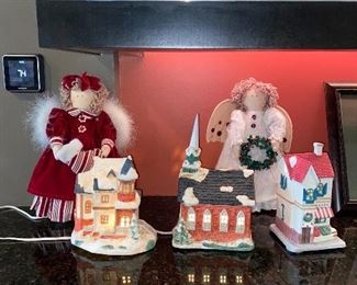 Light up ceramic and other Christmas decor.