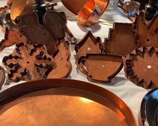 Copper Cookie Cutters and Copper Trays 