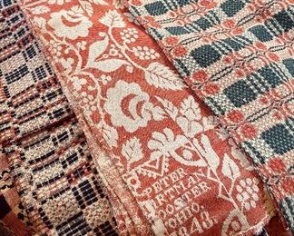 Early woven coverlets 