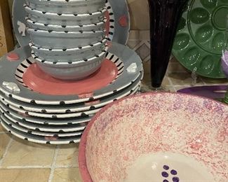 Signed ceramic plates 