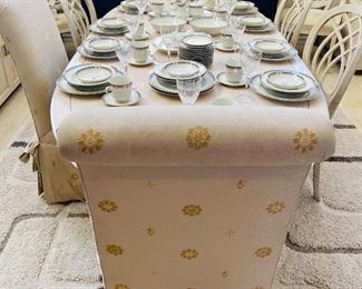 Henredon “charisma” dining set in sea shell finish 