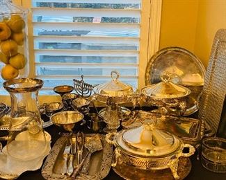 Silver serving dishes