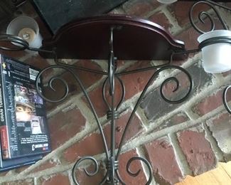 IRON AND WOOD WALL SHELF 1 OF 2