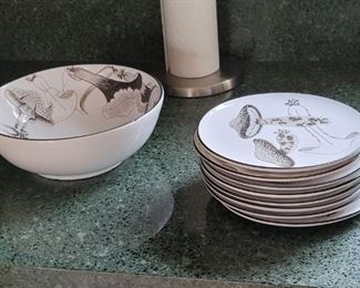 Mushroom pattern Ernestine Salermo Italy Glasplatte