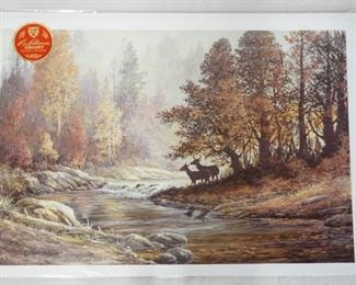 1030	SIGNED LEE ROBERSON LIMITED EDITION PRINT TITLED *STREAMSIDE* 2004 NO. 540/1000. IMAGE IS APP. 17 1/2 IN X 25 1/2 IN. IMAGE HAS SOME CREASING ON TOP WHITE BORDER. 
