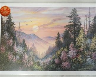 1032	SIGNED LEE ROBERSON LIMITED EDITION PRINT TITLED *SPRING DAWN* 1999 NO. 540/1000. IMAGE IS APP. 17 1/2 IN X 25 1/2 IN 
