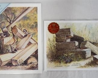 1044	LOT OF TWO SIGNED LEE ROBERSON LIMITED EDITION PRINTS; *HUNT 'N PECK* 1998 NO. 540/1000, IMIAGE IS APP. 12 1/2 X 16 1/2 & *OLD VALUES* 2003 NO. 540/1000 IMAGE IS APP. 12 IN X 15 IN . 
