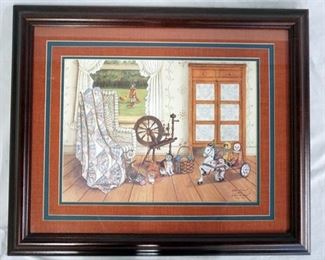 1053	SIGNED WILMA B. VINCENT LIMITED EDITION FRAMED PRINT NO. 442/1500 DATED 1987.  APP. 19 1/4 X 23 1/4 INCLUDING FRAME 
