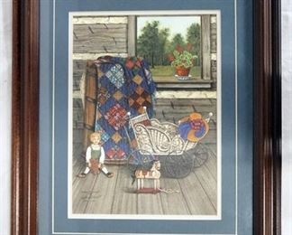 1055	SIGNED WILMA B. VINCENT LIMITED EDITION FRAMED PRINT NO. 1427/1500 DATED 1985.  APP. 19 1/2 X 23 1/2 INCLUDING FRAME 
