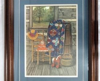 1057	SIGNED WILMA B. VINCENT LIMITED EDITION FRAMED PRINT NO. 1160/1500 DATED 1985.  APP. 19 1/2 X 23 1/2 INCLUDING FRAME 
