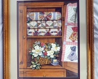 1058	SIGNED WILMA B. VINCENT LIMITED EDITION FRAMED PRINT NO. 474/2000.  APP. 23 IN X 27 IN INCLUDING FRAME 
