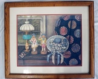 1059	SIGNED WILMA B. VINCENT LIMITED EDITION FRAMED PRINT NO. 52/2000 DATED 1986.  22 3/4 IN X 26 1/2 IN INCLUDING FRAME 
