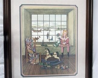 1060	SIGNED WILMA B. VINCENT LIMITED EDITION FRAMED PRINT NO. 98/500 DATED 1985.  24 1/2 IN X 28 1/2 IN INCLUDING FRAME 
