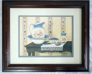 1060	SIGNED WILMA B. VINCENT LIMITED EDITION FRAMED PRINT NO. 98/500DATED 1985.  24 1/2 IN X 28 1/2 IN INCLUDING FRAME 
