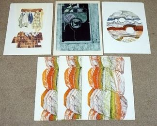 1063	LOT OF SIX SIGNED NANCY DAVIS PRINTS/ARTIST PROOFS. LARGEST IS  AN ARTIST PROOF COLLAGRAH TITLED *WINDOW NEAR BOONVILLE* DATED 1974 & IS 20 3/4 IN X 27 1/4 IN. 
