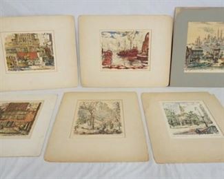 1078	LOT OF SIX JAMES SANFORD HULMES PRINTS OF NEW YORK/NEW YORK CITY SCENERY. LARGEST IS 20 IN X 17 1/4 IN INCLUDING MATTE. PRINTS & MATTES HAVE FOXING & DAMAGE. AS FOUND. IMAGE SIZE IS LARGEST APPROXIMATELY 19 1/4 IN X 15 1/4 IN, REST RANGE FROM APPROXIMATELY 10 IN X 13 IN TO 10 IN X 12 IN
