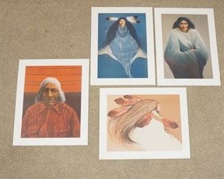1080	LOT OF FOUR FRANK HOWELL ART POSTERS ALL ARE SPECIAL EDITION FOR WINNER'S CIRCLE GALLERY & COPYRIGHT DATED 1988. LOT INCLUDES * MARKET* *GENESIS OF FLOWERS* *WIND WARRIOR* & *NAVAJO WEAVING* LARGEST IS 20 IN X 24 IN. 
