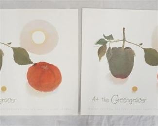 1097	LOT OF TWO ELAINE BENSON *AT THE GREENGROCER* ART EXHIBITION POSTERS. 25 3/4 IN x 21 1/2 IN
