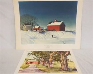 1143	LOT OF TWO ART POSTERS BY NEW YORK GRAPHIC SOCIETY. LOT INCLUDES; *SUNLIT PATTERNS* BY LUIGI LUICIONI, & *END OF THE HUNT* BY DALE NICHOLS. LARGEST IS 31 IN X 24 3/4 IN  
