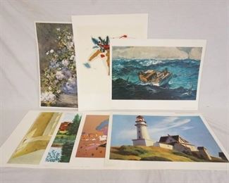 1145	LOT OF SEVEN ART POSTERS BY ABRAMS COLOR PRINT. LARGEST IS 23 1/2 IN X 19 1/4 IN. 
