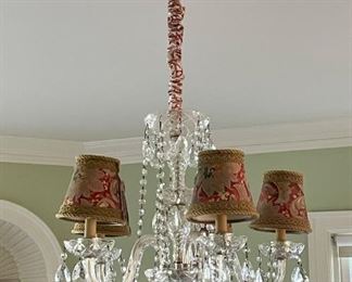 Crystal 5-Light Chandelier with Lamp Shades