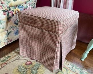 Plaid Skirted Ottoman 