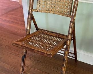 Bamboo & Cane Folding Chair