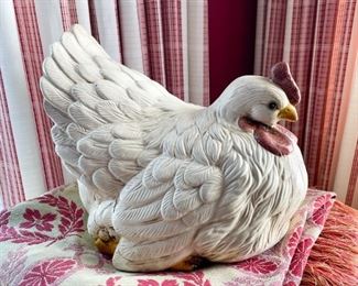 Large Chicken Figurine (some chips)