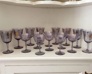 Vintage Amethyst / Lavender Stemware / Wine Glasses