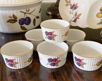 Royal Worcester Fine Porcelain Ramekins (Evesham Pattern)