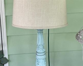 Light Blue Painted Table Lamp