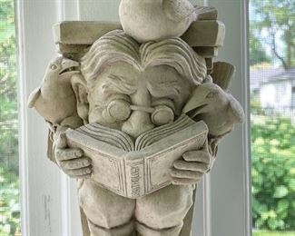 Mini Wall Shelf - Man Reading Ornithology Book with Birds